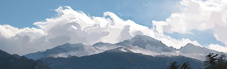 Painting of Long's Peak by Juila Taylor image.